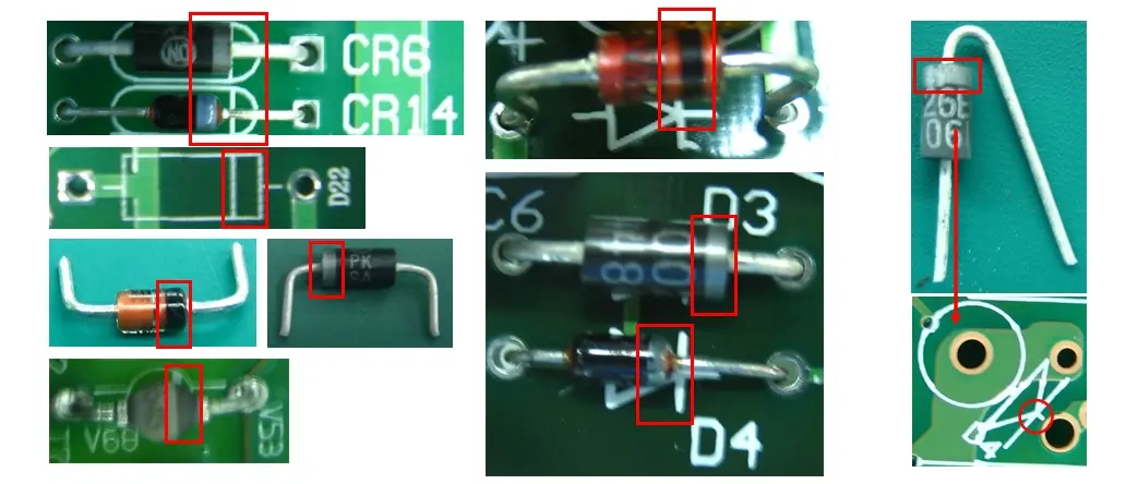 二极管黑白环一侧代表负极